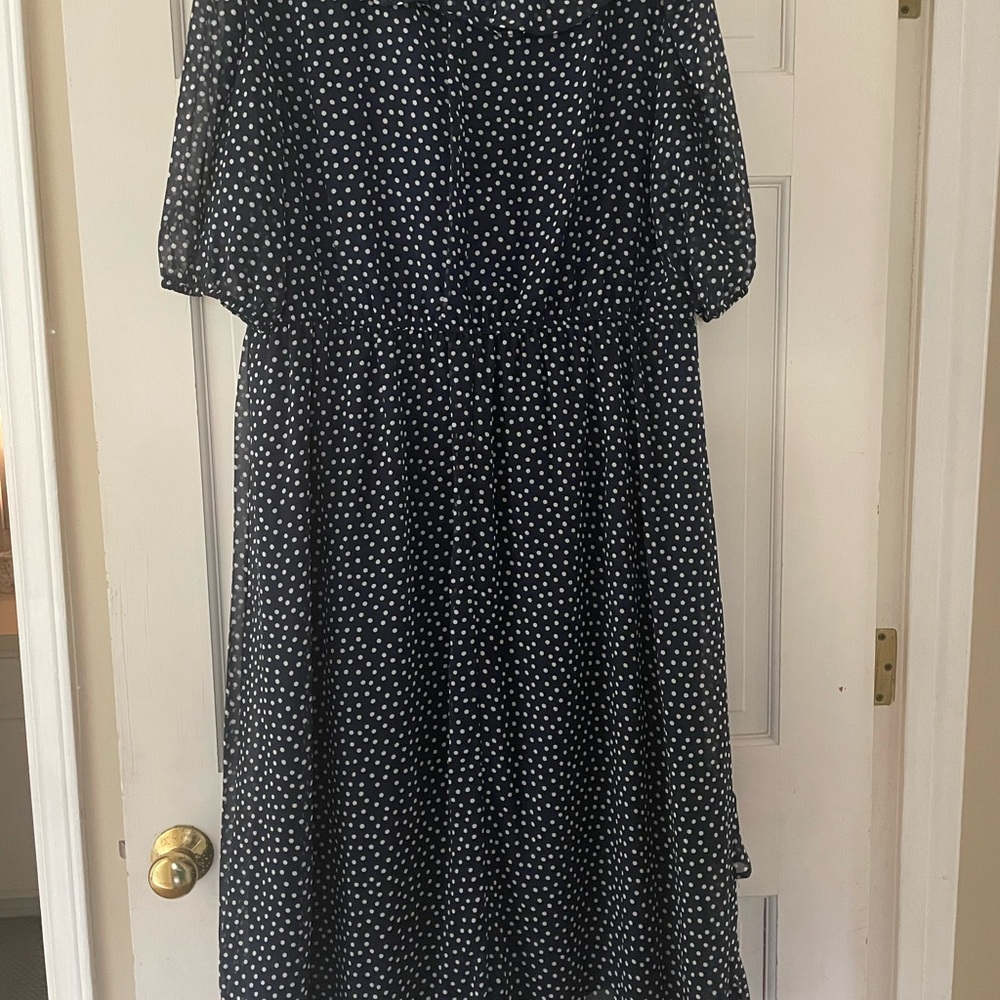 Julian Taylor Black & White Polka Dot High-Low Dress